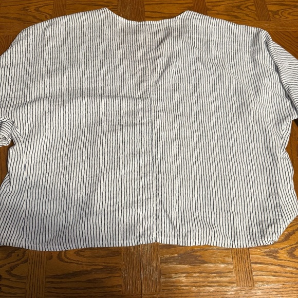 Meo Meli Linen Blend Kimono Top Cardigan Striped O/S Lagenlook Relaxed Fit Boho - Picture 13 of 16